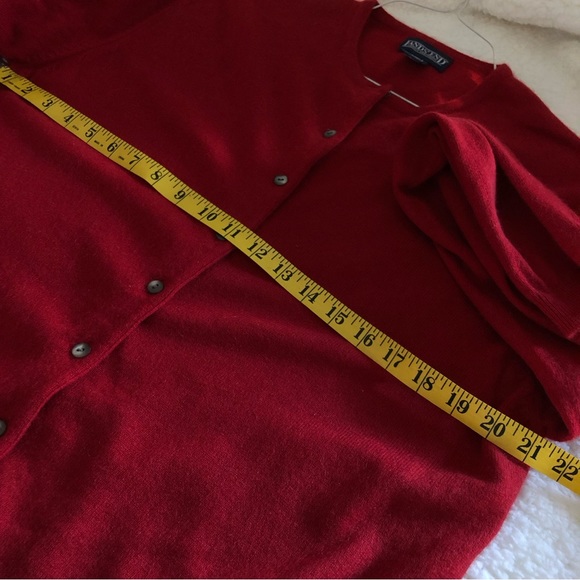 100% Cashmere Womens red cardigan medium LANDSEND - Picture 3 of 6